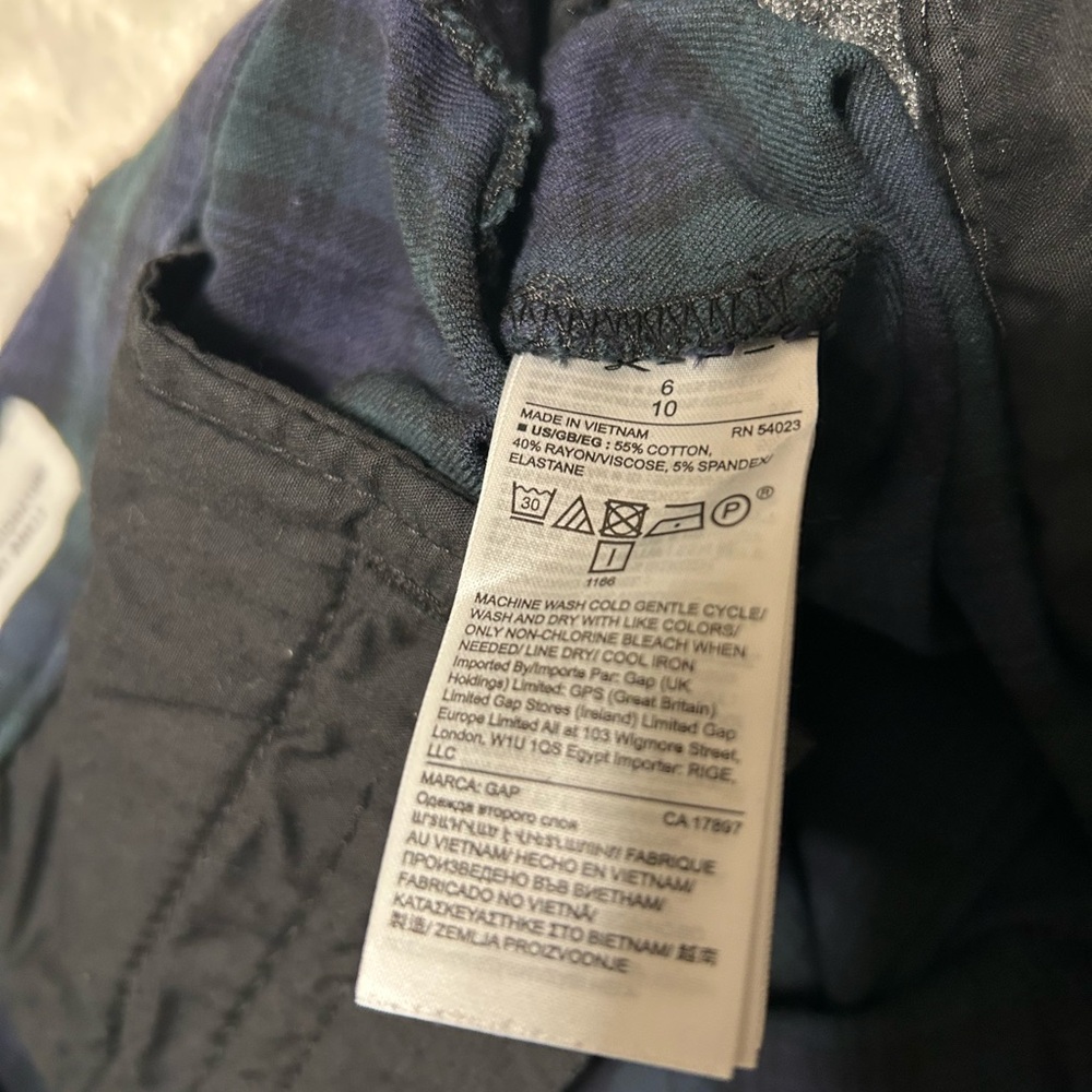 Gap curvy fit skinny ankle blackwatch plaid pants - Picture 6 of 6